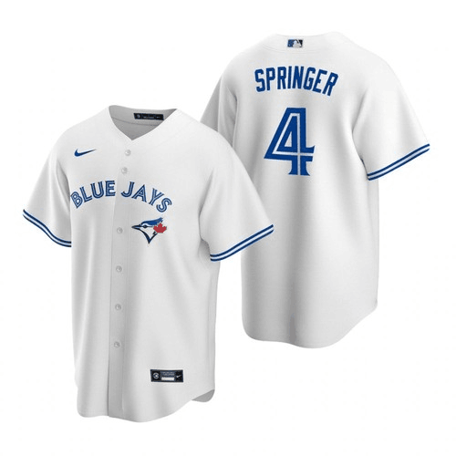 Youth Toronto Blue Jays #4 George Springer White Cool Base Stitched Jersey